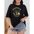 thumbnail image 3 of Camiseta de moda para mujer: cómoda camiseta negra de cuello redondo con estampado geométrico, manga corta, ropa deportiva informal para primavera y verano, para el hogar, para exteriores y para el ti, 3 of 5