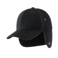 thumbnail image 2 of Gorra de invierno de forro polar para hombre, gorra de camionero, abrigada, con protección para las orejas, gorra de golf y baloncesto. Negro, 2 of 9