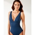 thumbnail image 2 of Tommy Bahama PALM MODERN Plunge V-Neck One-Piece Swimsuit, US 14, 2 of 4