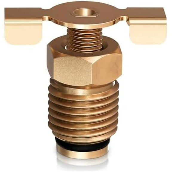 Air Compressor Drain Valve 1/4 - Moisture Drain Petcock, NPT Male Solid Brass Air Valve, Rust Resistant, Durable, Hand-Turn Handle, Easy to Install Replacement for Water Tanks, Air Tanks, Compressors