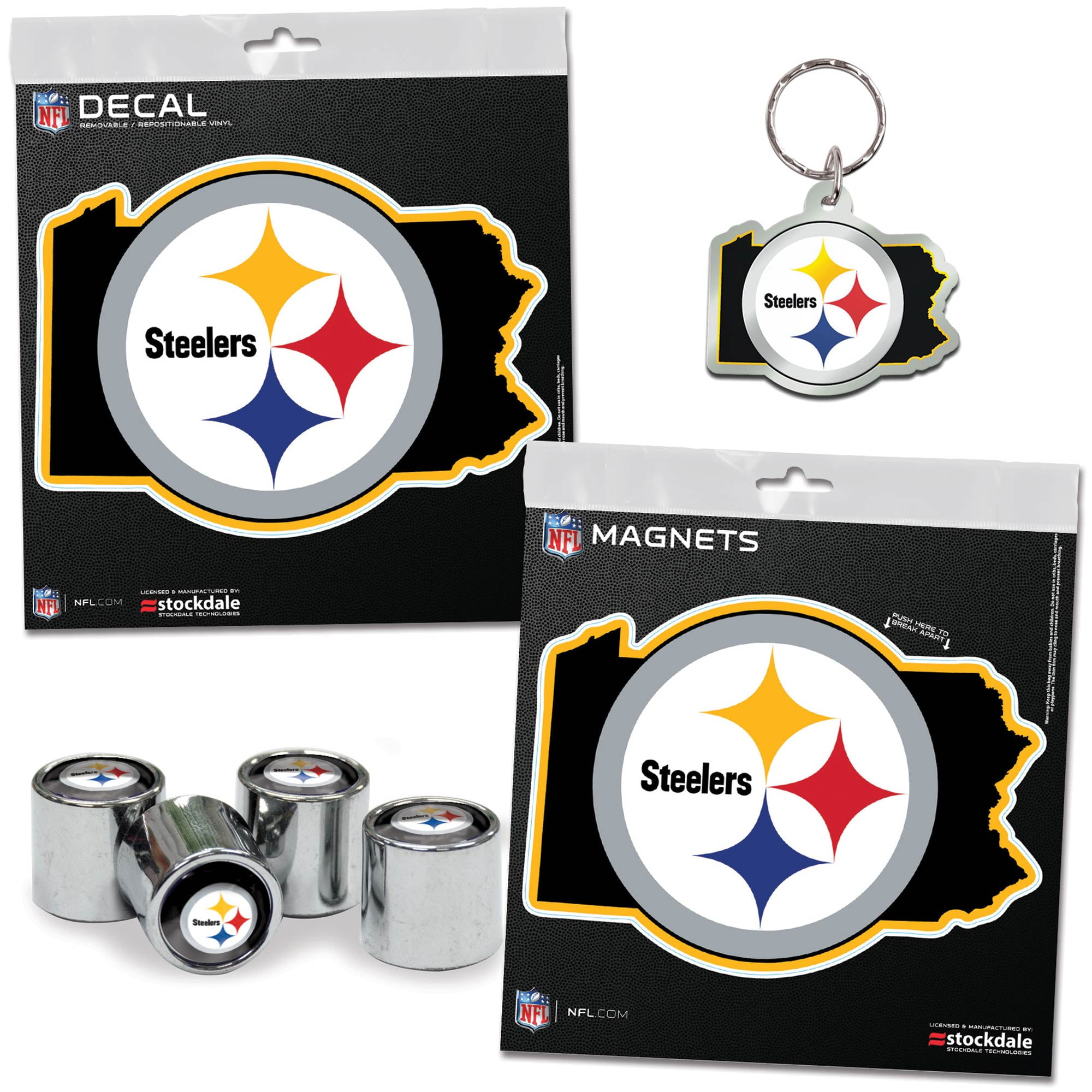 Pittsburgh Steelers WinCraft 4-Pack Auto Accessory Kit - Walmart.com
