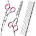 thumbnail image 1 of Kit de tijeras para el cuidado de mascotas FAIGEO Thinning Curved con peine, 1 of 8