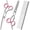 Pink 4 in 1, variant on Dog Grooming Scissors with Safety Round Tips Stainless Steel Professional Dog Grooming Kit - Thinning, Curved Scissors and Comb for Cat Pet (Pink 4 in 1)