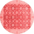 thumbnail image 1 of Ahgly Company Machine Washable Indoor Round Oriental Red Traditional Area Rugs, 4' Round, 1 of 4