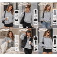 thumbnail image 3 of Womens Sweatshirts Quarter Zip Cropped Pullover Y2k Fleece Fall Fashion Tops Outfits, 3 of 5