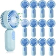 thumbnail image 1 of Pack de 12 Mini Ventiladores de Mano Portátiles Recargables USB, 3 Velocidades, Pequeños Ventiladores Personales para Pestañas, Viajes, Interior y Exterior (Azul), 1 of 6