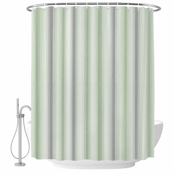 Decorative Shower Curtain Farmhouse Waterproof Bath Shower Curtains Bathroom Accessories Sage Green Tan Striped Machine Washable Curtain 36x78 Inch for Home Hotel Modern Boho Stripes Minimalist