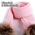 thumbnail image 3 of TELOLY Kids Scarf,Pom-Pom Design Toddler Scarf,Comfortable Touch Pink Scarf,Pink, 3 of 6