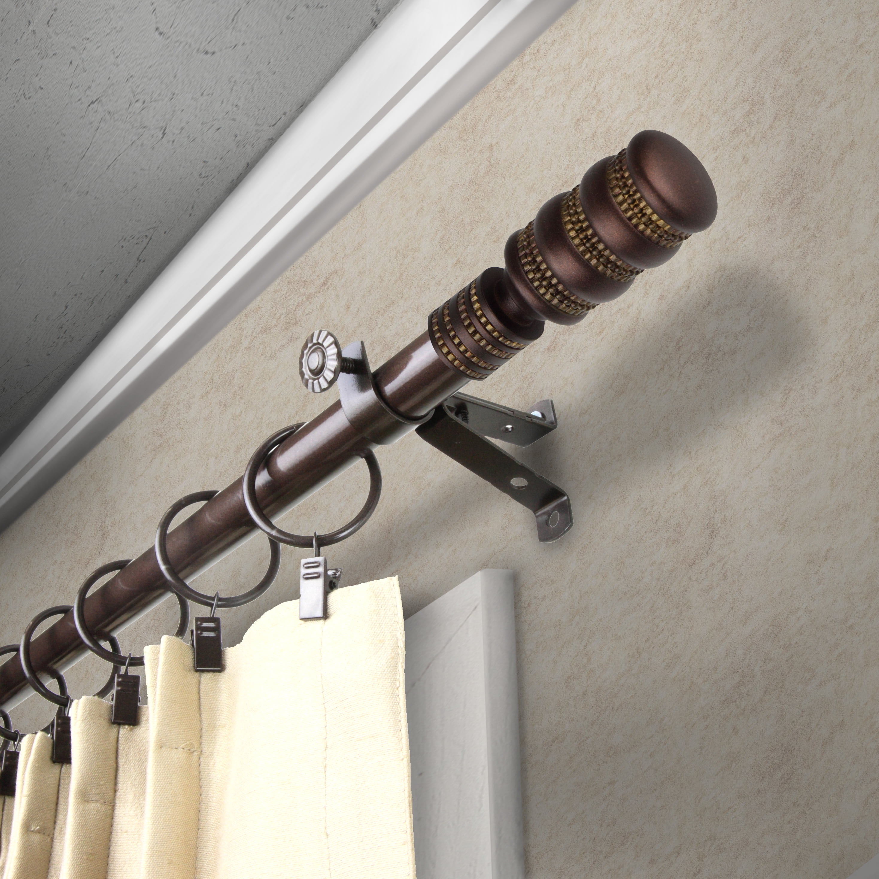 13/16" Dia Adjustable 28-48" Arturo Curtain Rod in Cocoa