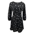 thumbnail image 4 of Pompotops Femmes Casual Manches Longues à Manches Longues Imprimé Col Rond Pull Tirer Robe de Soirée, 4 of 5