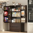 thumbnail image 2 of Pantry Storage Cabinets with Doors and Shelves, Noelse 47'' Kitchen Pantry with 2 Large Drawers for Kitchen Dining Room and Living Room, Dark Brown, 2 of 9