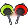 thumbnail image 4 of Foldable Space-Saving Silicone Colander Strainer Colander Dish Drainer Draining Basket with Handle Kitchen Tools(red), 4 of 9