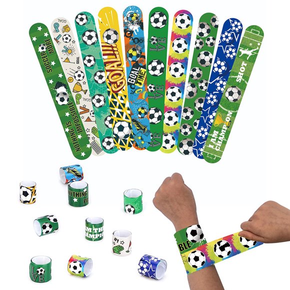 Football Wristbands, Football Match Slap Bands Fashionable Vibrant Tough PVC 10 Pcs for Girl for Parties