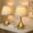 Gold, variant on Touch Table Lamp for Set of 2, 3-Way Dimmable Bedside Lamp for Nightstand, 17" Modern Desk Lamp with Linen Shade for Room, Reading, Dorm, Office Decor, Bulb Included