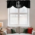 thumbnail image 3 of Tie Up Valances for Windows, Halloween Skeleton Adjustable Valance Curtains Window Treatment for Living Room/Bedroom, Retro Funny Skull Abstract Black Rod Pocket Kitchen Curtains & Drapes 54x18 Inch, 3 of 9