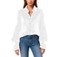 thumbnail image 3 of RKSTN Velvet Long Sleeve Shirts for Women Oversized Lapel Button Down Gold Velour T Shirts Top Womens Casual Solid Turndown Collar Button Up Loose Comfy Ruffle Cuff Tee Blouses Fall Spring Clothes, 3 of 8