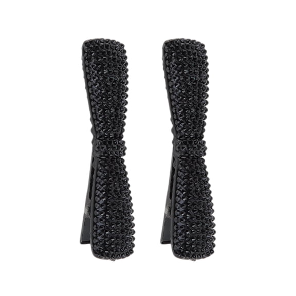 Unique Bargains 1 Pair Fashion Bow Hair Clips Hairdo Clip Black
