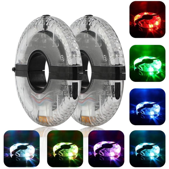 LED, 9 colors, 18 images. Waterproof and USB rechargeable LED bicycle wheel light. Bicycle wheel light. Additional lighting.