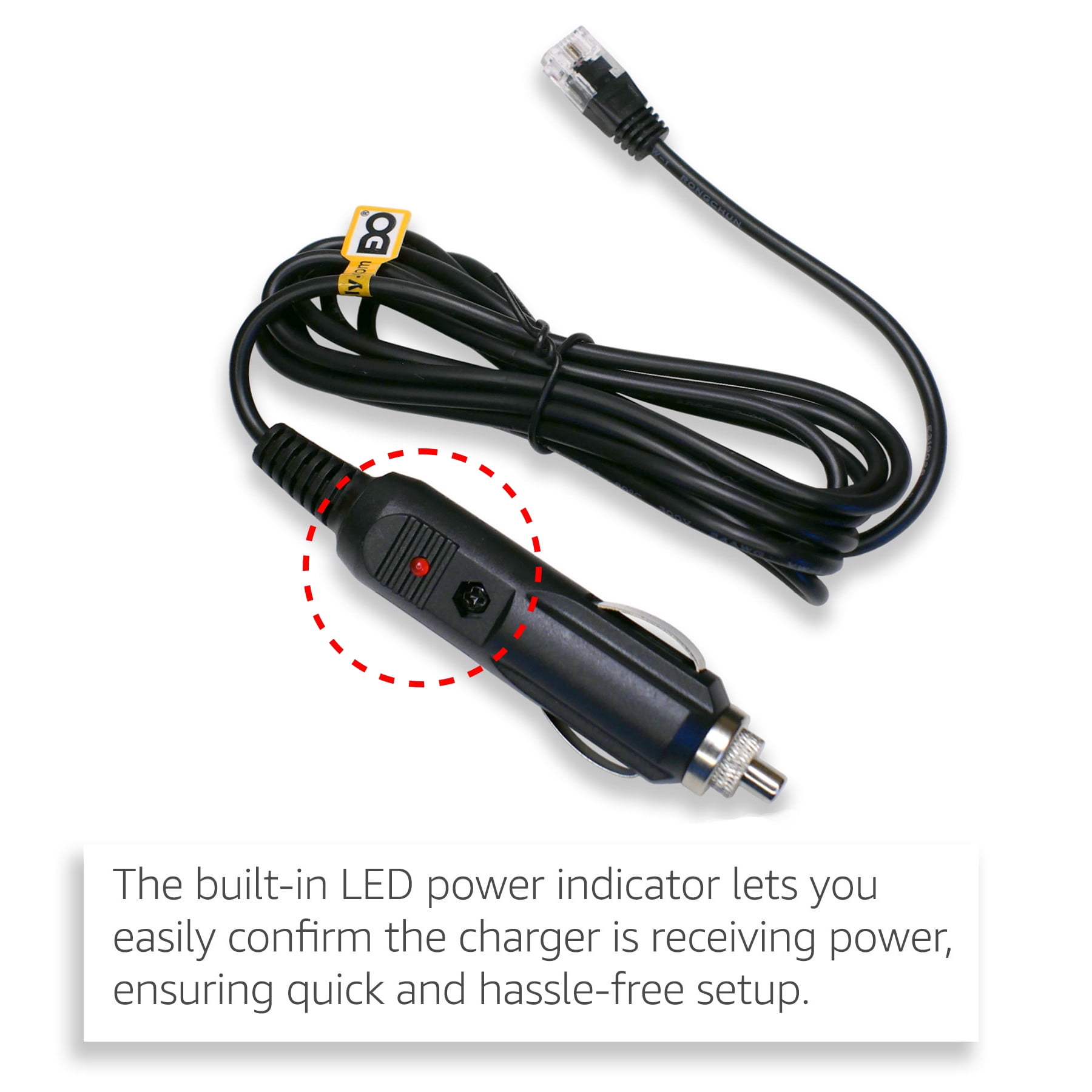 cigarette lighter power cable CARPURIDE Car Charger, Cigarette Lighter Power Adapter for CARPURIDE Car Stereo, 12-24V