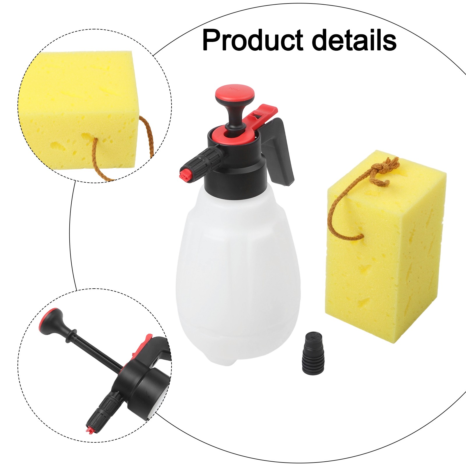 SPRING Car Foam Sprayer 2.5L For Flower Spray Car Wash With Sponge And Spray Head New