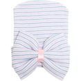 thumbnail image 4 of Newborn Hospital Hat Toddler Beanie Baby Boy Girl Knot Headbands with Big Bows Infant Baby Nursery Caps A White & Blue & Pink & Pink Blue White One Size A White & Blue & Pink & Pink Blue White One, 4 of 5
