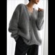 thumbnail image 5 of Cárdigan de Mujer, Suéter de Larga, Cárdigan con Botones y Cuello en V, Prenda de Punto de Moda. Gris Oscuro S, 5 of 8