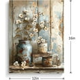 thumbnail image 2 of Framed Flower Canvas Print Farmhouse Style Rustic Floar Wall Decor White Jasmine and Rusty Watering Cans Painting for Living Room Bedroom Home Decor Ready to Hang 12x16in, 2 of 6