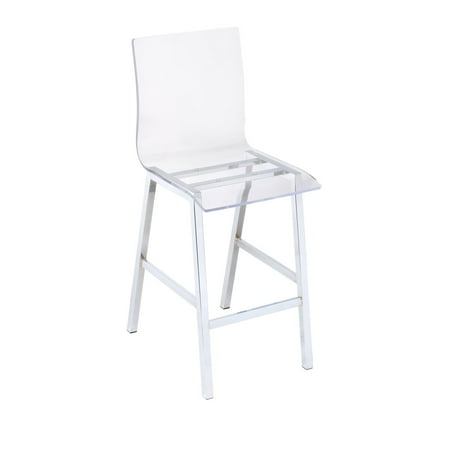 Acme Na Counter Height Chair Acrylic And Chrome Set Of 2 Acme Na Counter Height Chair Acrylic And Chrome Set Of 2
