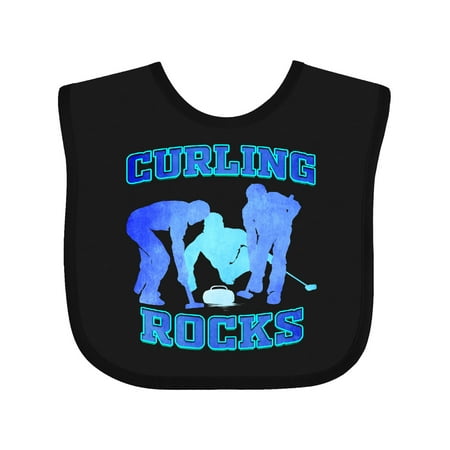 

Inktastic Curling Rocks Curler Gift Gift Baby Boy or Baby Girl Bib