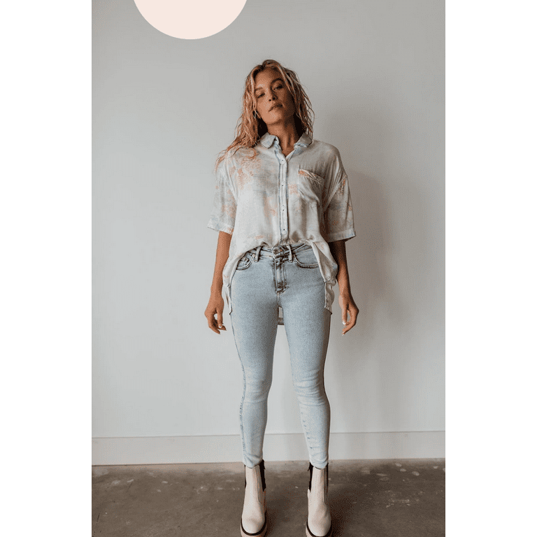 Free People Women Frayed Hem High Rise Skinny Jeggings Dark Blue Size 25 78 NWT