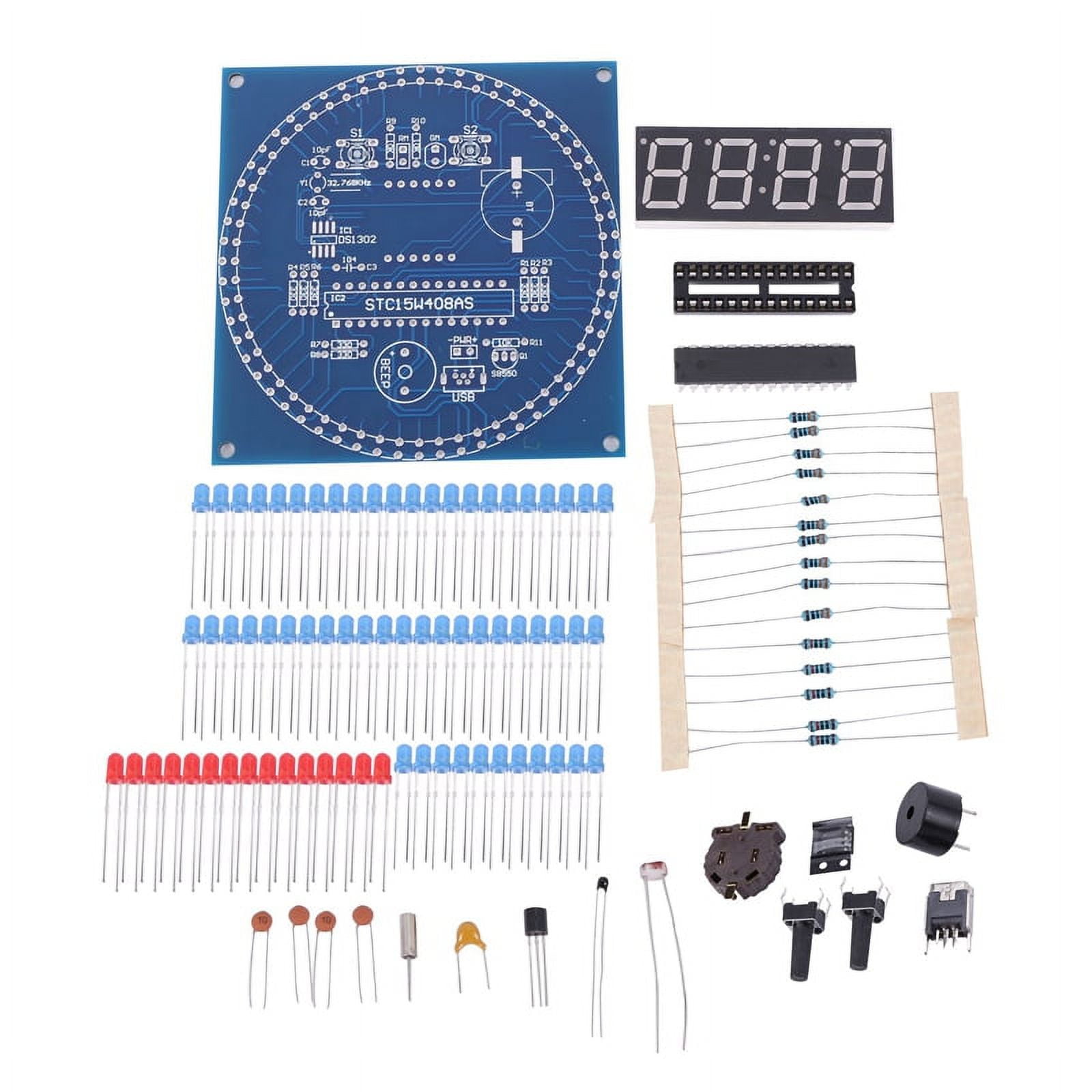 Kit DIY Horloge Électronique LED Rotative Yardenfun – Projet Bricolage Fun Et Lumineux