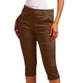 thumbnail image 2 of Mifsaly Capris Pants for Women with Pockets, Stretch Slim Fit Cropped Pants for Work Casual, Summer High Waisted Dressy Capris Trousers L, 2 of 8