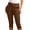Brown, variant on Women's Casual High Waisted Capri Pants Slim Fit Stretchy Knee Length Trousers with Pockets White