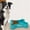 Blue, variant on Fmbmuo Double-use Dog Bowls for Large Dogs Non-Slip Plastic Round Cat Bowls, Portable Dishwasher Safe Green Art Deco Pet Bowls, for Food and Water
