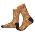 thumbnail image 2 of Rocae Autumn Maple Leaf Stripes for Adult Socks Casual Athletic Stretchy Loose Socks for Women Men Non-Slip Middle Tube Socks, 2 of 7