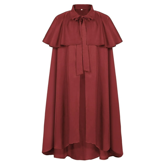 Cape Longue Gothique Robe de Mode Unie pour Hommes Femmes Tenue Élégante