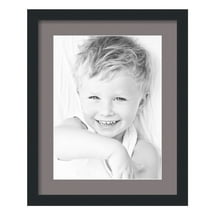 ArtToFrames 16x20" Matted Picture Frame with 12x16" Single Mat Photo Opening Framed in 1.25" Satin Black and 2" Pewter Mat (FWM-3926-16x20)