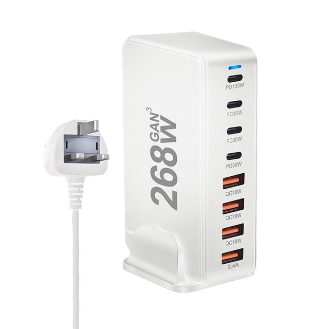 268W Desktop GaN Charger 8 port USB Type C PD Charger Fast Charge X3Z5