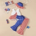 thumbnail image 6 of Karoyedx Toddler 4th of July Outfit Girls Clothes 4th of July Outfits Patriotic T Shirts + American Flag Pleated Pants 2 Piece Set Spring Summer Outfit White Size,2-3 Years, 6 of 6