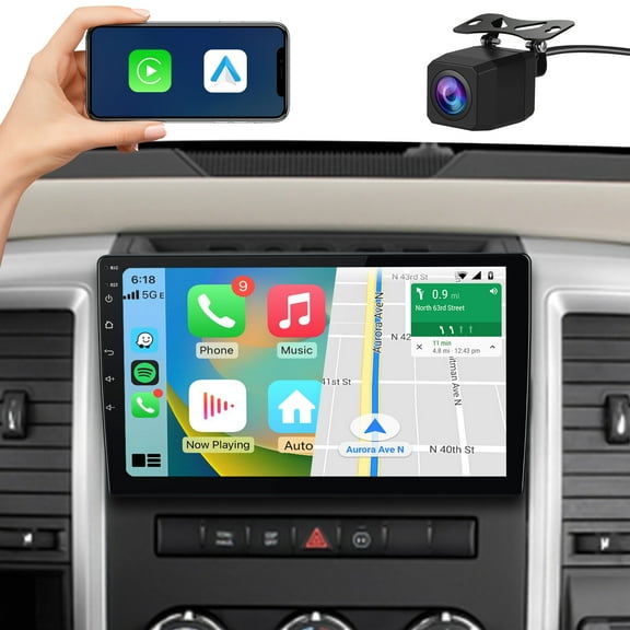 AWESAFE Car Radio Stereo Upgrade 2GB 32GB for Jeep Wrangler JK 2007-2018 Dodge Ram 1500 2500 2009 2010 2011 2012 Grand Cherokee with CarPlay