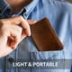 thumbnail image 2 of Billetera delgada para hombre: tarjetero emergente con bloqueo RFID, billetera simple para tarjetas de crédito comerciales con bolsillo para dinero (marrón), 2 of 4