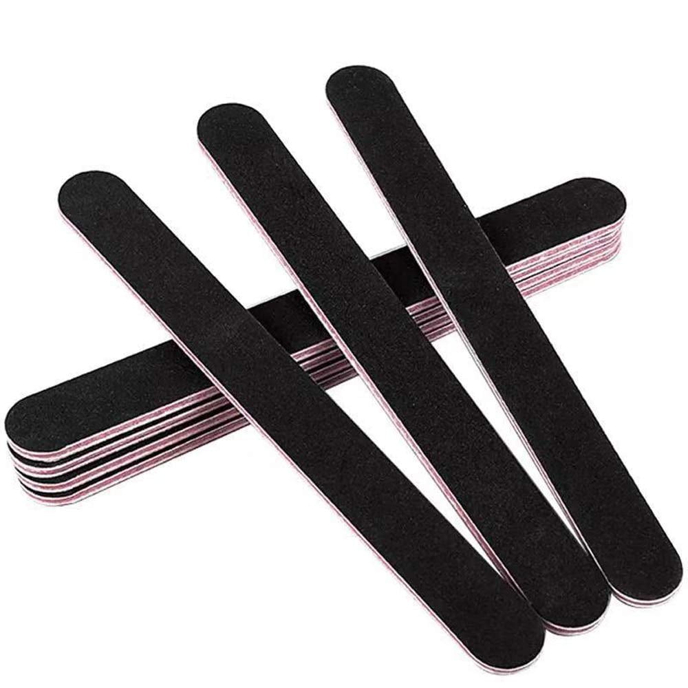 【しておりま】 100 Pack Nail Files for Acrylic Nails 100/180 Grit Double Sides ...