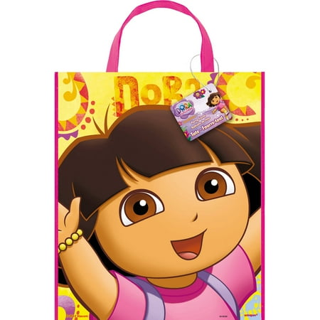 Large Plastic Dora the Explorer Favor Bag, 13" x 11"