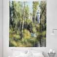 thumbnail image 1 of Nature Tapestry, Rural Scenery with an Old House, Lake and Retro Tower Countryside Village Picture, Fabric Wall Hanging Decor for Bedroom Living Room Dorm, 5 Sizes, Green, by Ambesonne, 1 of 1
