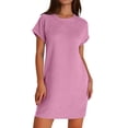 thumbnail image 2 of Tshirt Dress Women Summer Short Sleeve Crewneck Casual Beach Vacation Mini Dresses T Shirt Dresses for Women, 2 of 6
