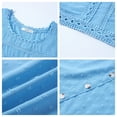 thumbnail image 5 of UVN Summer Shirts for Women Short Sleeve Blouses Ladies Crewneck Lace Crochet Tops Dressy Chiffon Blouses, 5 of 8