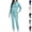 Light Blue, variant on Scrub for Women Set Long Sleeve Scrub Top with Zipper and Jogger Pants with Drawstring Medical Uniform Suit