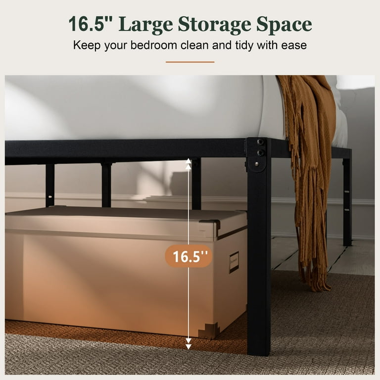 Amolife Heavy Duty Full Size Metal Platform Bed Frame with