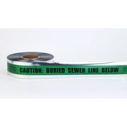 Polyethylene Underground Sewer Line Detectable Marking Tape 1000' Length x 3 Width, Green