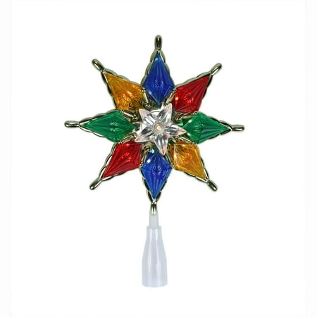 8 quot lighted 8 point multi color star christmas tree topper walmart christmas decorations outdoors